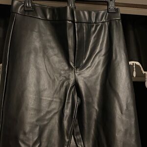 Zara Black Leather-Look Jeans size M
